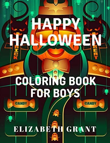 Happy Halloween Coloring Book For Boys