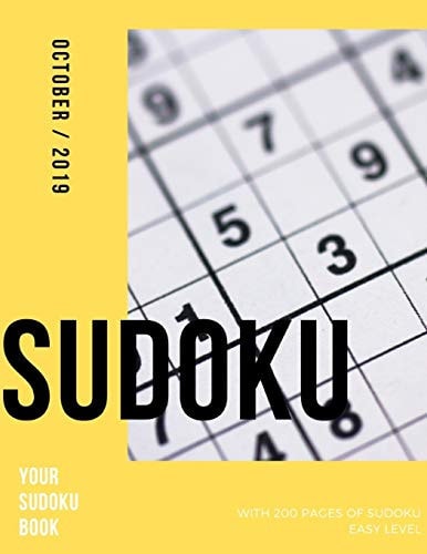 Sudoku-Yellow October 2019-Yellow Cover-200 Page Easy Level
