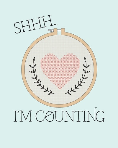 Shhh... I'm Counting Counted Cross Stitch Graph Paper * Design Cross Stitching Projects 8" X 10" 102 Pages