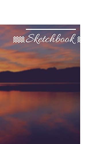 Personalized Sketchbook, Sunset, Lake, 120 Pages, (8.5x11)
