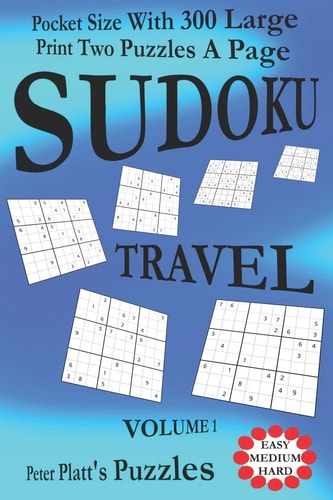 Sudoku Travel Pocket Size Book With 300 Large Print Two Puzzles A Page
