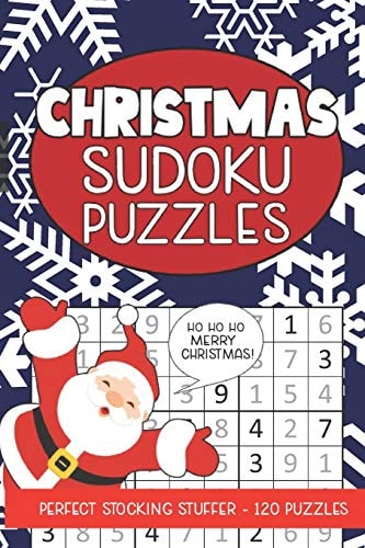 Christmas Sudoku Puzzles Seasonal Numbers Solve Santa Claus Activity Book for Kids and Adults