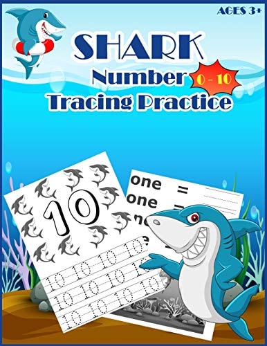 SHARKSNUMBER Tracing Practice Handwriting Workbook, Number Tracing Books for Kids Ages 3-5