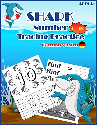 SHARKSNUMBER Tracing Practice (German Version) Handwriting Workbook, Number Tracing Books for Kids Ages 3-5