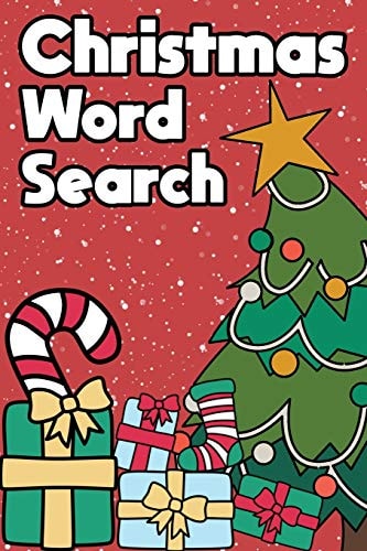 Christmas Word Search Happy Holiday Edition Challenging Puzzle Game Activity Book A Small Travel Size With Merry Xmas Tree Stocking Stuffer Gifts Theme Design Cover