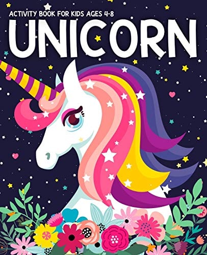 Unicorn Activity Book for Kids Ages 4-8 Fun with UNICORN Adventure. Children's Workbook Activity Game for Learning, Coloring, Mazes, Sudoku for Kids, Dot To Dot and More