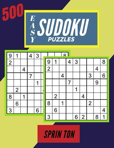 500 Easy Sudoku Puzzles Sudoku Puzzle Book Gift For Sudoku Lovers Solutions Included