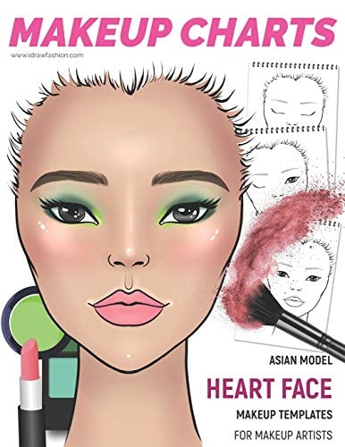 Makeup Charts - Face Charts for Makeup Artists Asian Model - HEART Face Shape