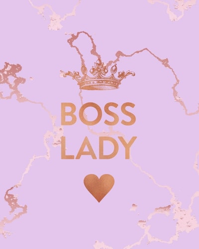 Boss Lady Inspirational Quote Notebook, Beautiful Pink Marble and Rose Gold - 8 X 10, 120 College Ruled Pages