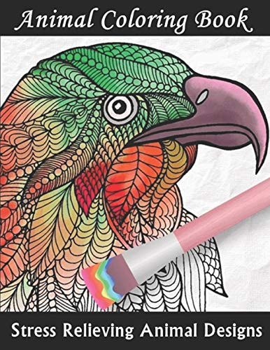 Animal Coloring Book Stress Relieving Animal Designs
