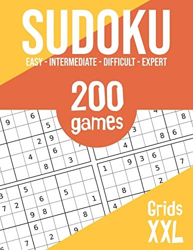Sudoku 200 Puzzles Printed in Large Print - 4 Levels of Difficulty - Children, Adults, Seniors