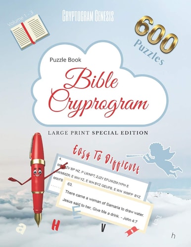 Puzzle Book Bible Cryptogram Large Print Special Edition Bible Cryptograms, Cryptogram Bible Puzzle Books, Cryptograms Bible Quotes - The Complete Series Bundle (Volume 1 - 3)