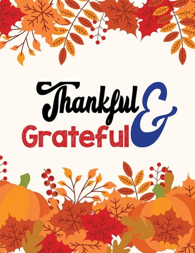 Thankful & Grateful Thanksgiving Holiday Coloring Books, Fall Coloring Pages, Stress Relieving Autumn Coloring Pages, Holiday Gift For Girls And Boys Of All Ages, Thanksgiving Holiday Designs (Cards Alternative)