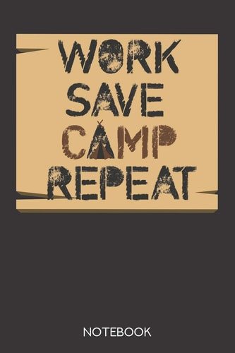 Work Save Camp Repeat Notebook with 120 Checked Pages in 6x9 Inch Format