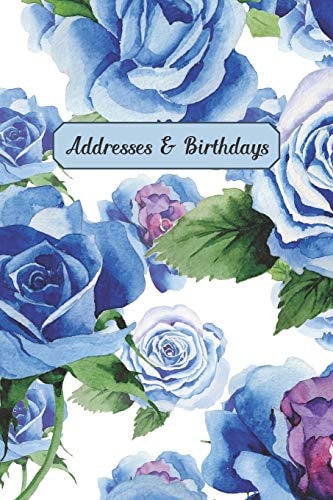 Addresses & Birthdays Watercolor Blue Roses