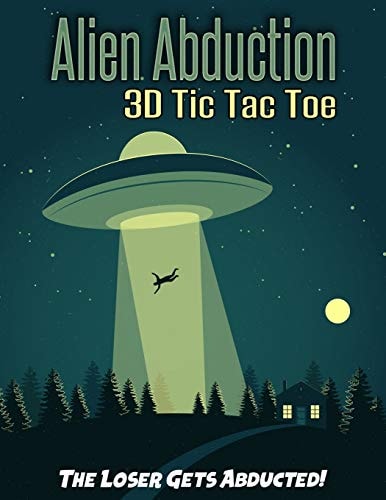 Alien Abduction 3D Tic Tac Toe Strategy Game Book, Family Fun For UFO Road Trips, Travel, Rainy Days