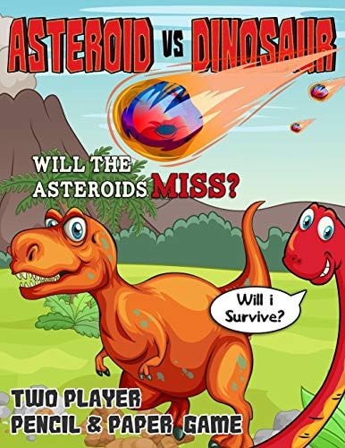 Asteroid Vs Dinosaur Strategy Guessing Game, Paper and Pencil Book