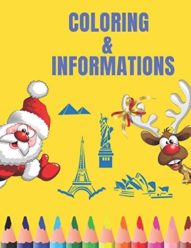 COLORING and INFORMATION Coloring and Informations for Children about Skyscrapers and Statues - 8. 5 X 11 Inches - 27 Pages