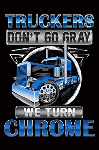 Truckers Don't Go Gray We Turn Chrome Trucker Log Book for Truck Drivers- 6" X 9" Mileage Log Book Features Date, Odometer, Mileage, Destination. Trucker Gifts for Men