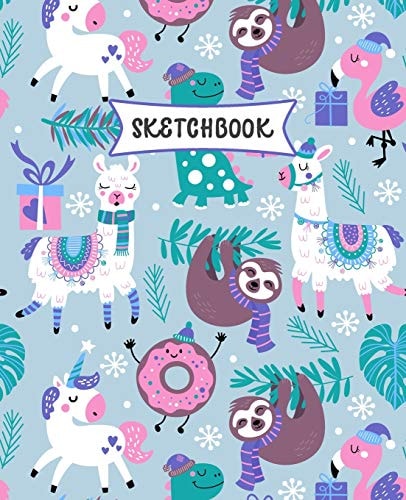 Sketchbook Sloth, Unicorn and Llama Sketch Book for Kids - Practice Drawing and Doodling - Fun Sketching Book for Toddlers & Tweens