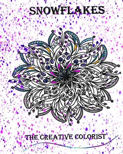 Modern Snowflake Adult Coloring-Stress Relieving Book