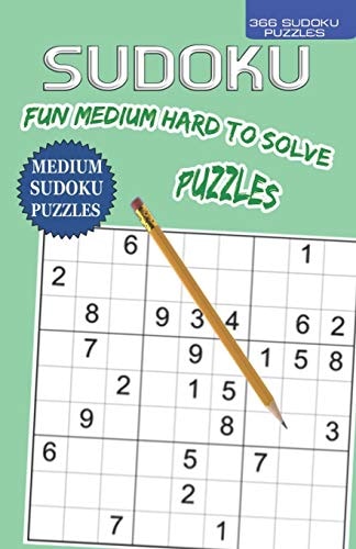 366 Fun And Medium Hard to Solve SUDOKU Puzzles Suitable for the Vision Impaired, Medium Hard One Puzzle Per Day Puzzle Book by DeVen for 2020 with Puzzles and Solutions Printed 2 Per Page.