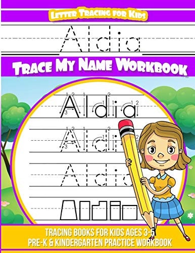 Aldia Letter Tracing for Kids Trace My Name Workbook Tracing Books for Kids Ages 3 - 5 Pre-K & Kindergarten Practice Workbook