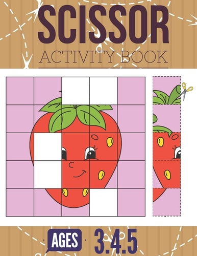 Scissor Activity Book Cutting Practice Worksheets for Pre K, Ages 3. 4. 5, Cut and Glue Activity Book with 100 Pages