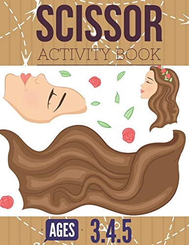 Scissor Activity Book Cutting Practice Worksheets for Pre K, Ages 3. 4. 5, Cut and Glue Activity Book with 100 Pages