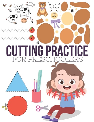 Cutting Practice Scissor Skills for Preschoolers to Kindergarteners Ages 3 to 5, Cut and Paste Workbook with 100 Pages.
