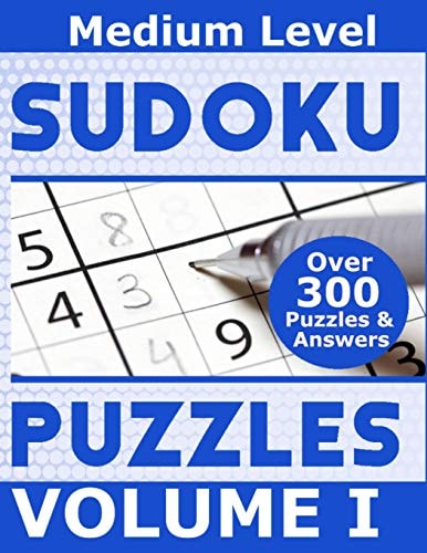Sudoku Over 300 Medium Level Puzzles Volume I Puzzle Book 8.5 X 11 Softcover Puzzles To Challenge The Brain Solutions Included