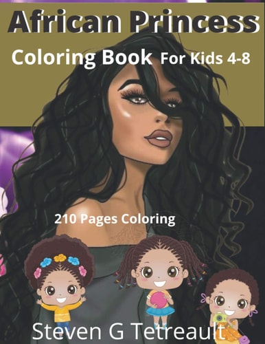 African Princess Coloring Book Black Magic Girl