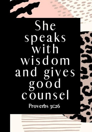 She Speaks with Wisdom and Gives Good Counsel Pink Animal Print