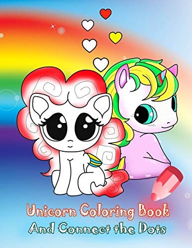 Unicorn Coloring Book And Connect The Dots Activity Book For Kids Ages 4-8 Relaxing Coloring Book For Girls, Dot To Dot, Cute Books Children Crafts, Size 8.5 X 11 Inches