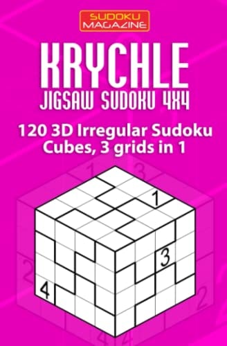 Krychle Jigsaw Sudoku 4x4 120 3D Irregular Sudoku Cubes, 3 Grids In 1
