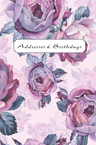 Addresses & Birthdays Watercolor Old-Fashioned Purple Roses