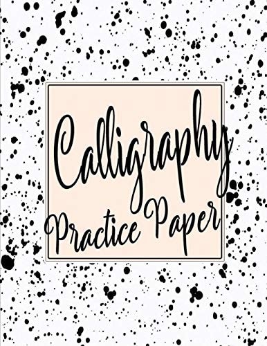 Calligraphy Practice Sheets Workbook of Slanted Grid Calligraphy Paper - Modern Calligraphy Handwriting for Beginners - Black Spray