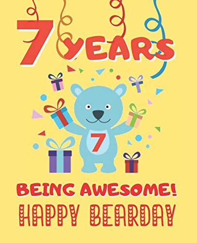 7 Years Being Awesome Cute Birthday Party Coloring Book for Kids - Animals, Cakes, Candies and More - Creative Gift - Seven Years Old - Boys and Girls