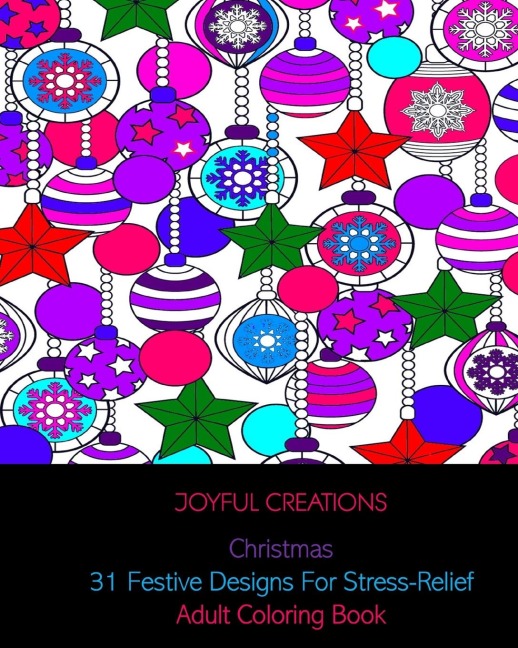 Christmas: 31 Festive Designs For Stress-Relief: Adult Coloring Book