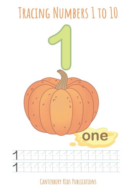 Tracing Numbers 1 to 10: Numbers and pictures for children to trace and colour.