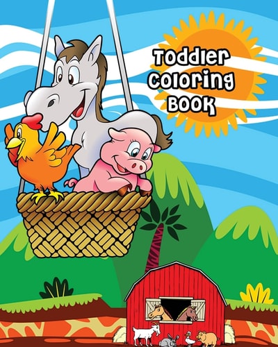 Toddler Coloring Book Farm Animals, Activity Book for Kids Ages 2-4, Giant Coloring Books for Kids