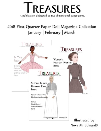 Treasures 2018 1st Qtr Paper Doll Magazine Collection January-February-March