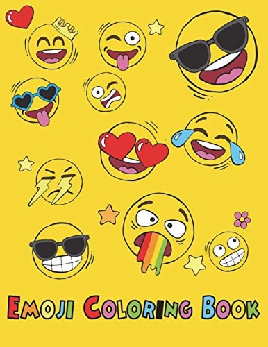 Emoji Coloring Book Easy Emoticon Hilarious Pages Emoji Kids Ages 4-8, 8-12