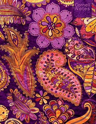 Cornell Notes Large Student Cornell Note Taking System 120 Pages Purple Paisley
