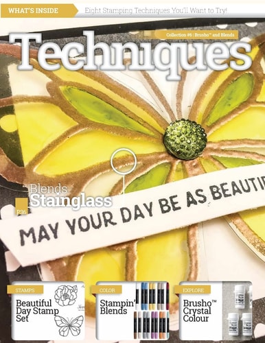 Stamping Techniques Magazine by CraftyPerson Collection 6 - Stampin' Blends and Brusho Crystal Colour