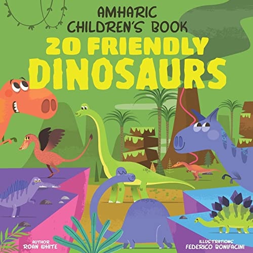 Amharic Children's Book 20 Friendly Dinosaurs