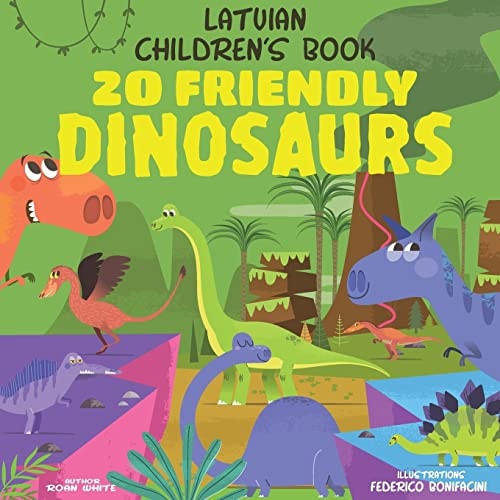 Latvian Children's Book 20 Friendly Dinosaurs