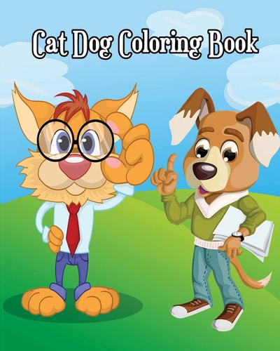 Cat Dog Coloring Book Dog and Cat Coloring Books, Pets Coloring Books for Kids (Super Cute Kawaii Coloring Books)