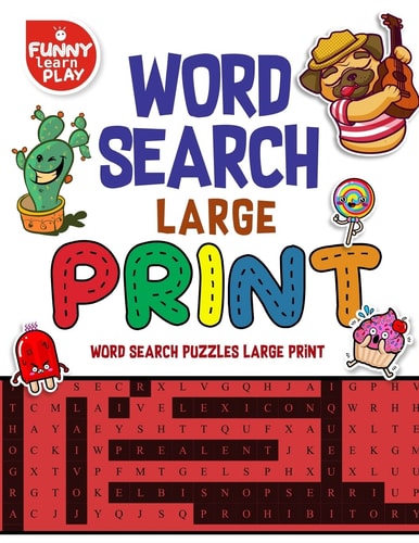 Word Search Large Print Game, Fun Game for Kids and Adults Word Search Puzzles Large Print, Elevating Brain Skills, Entertainment for Kids & Elders