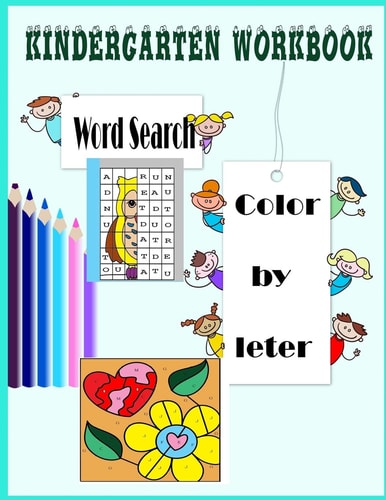 Kindergarten Workbook Color by Letter Word Search Children's Book/Color by Letter/word Search/ Coloring / Kids Workbook/ Activity Book/ Family Relationship Hobbies